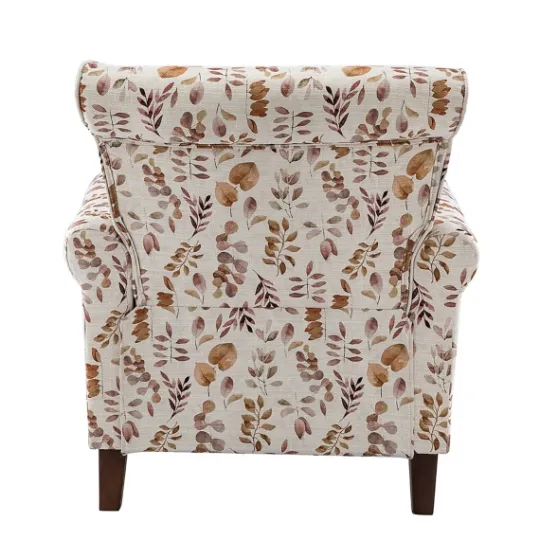 Kirkland's Home Yellow And Orange Leaf Upholstered Accent Chair- Accent Chairs