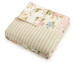 Kirkland's Home Yellow And Pink Patchwork Blooms Full/Queen Quilt- Quilts