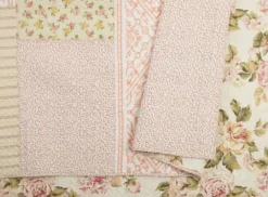 Kirkland's Home Yellow And Pink Patchwork Blooms King Quilt- Quilts
