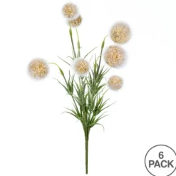 Kirkland's Home Yellow Floral Pom-Pom Bundles, Set Of 6- Stems & Bouquets