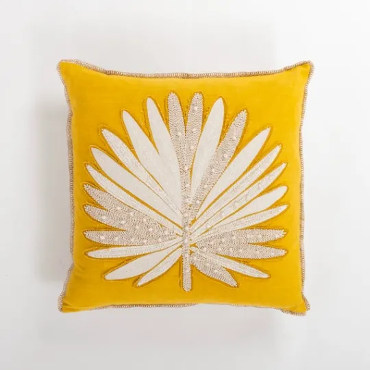 Kirkland's Home Yellow Great Palm Pillow- Pillows
