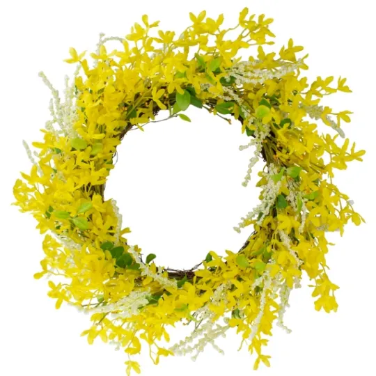 Kirkland's Home Yellow Jasmine Spiral Wreath- Wreaths