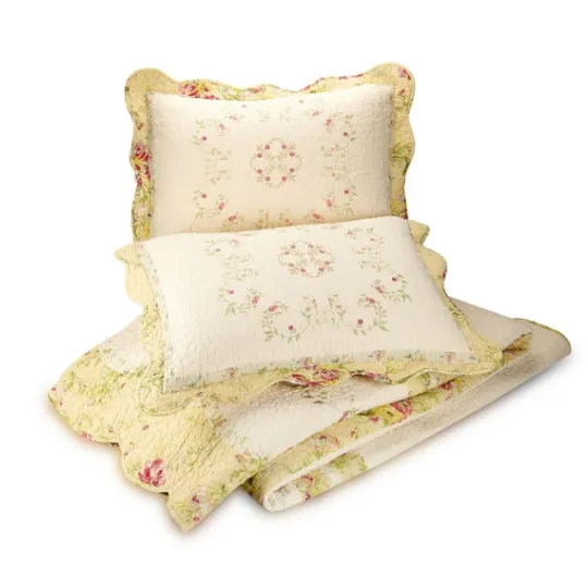 Kirkland's Home Yellow Prairie Bloom Queen Bedspread- Bedspreads & Coverlets