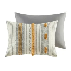 Kirkland's Home Yellow Striped Pom Pom 3-Pc. Full/Queen Duvet Set- Duvets