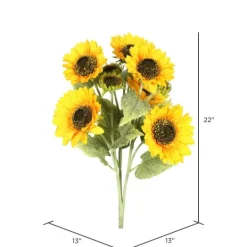 Kirkland's Home Yellow Sunflower Bush Blossoms- Stems & Bouquets