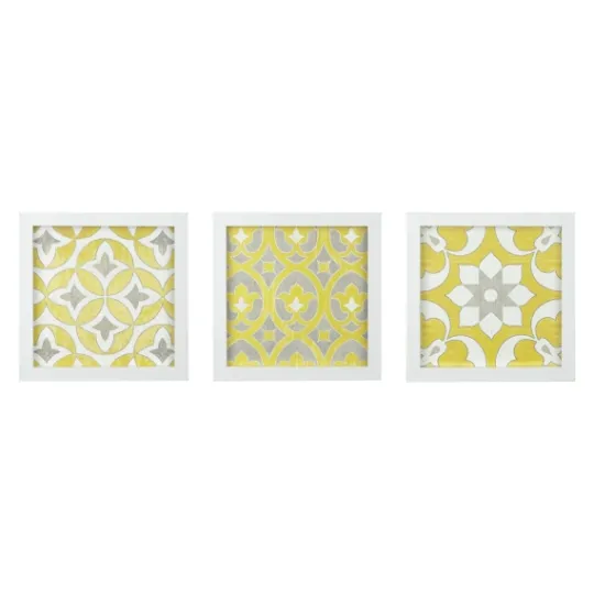 Kirkland's Home Yellow Tuscan Framed Wood Art Prints, Set Of 3- Framed Art