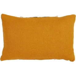 Kirkland's Home Yellow Wave Stitched Fringe Lumbar Pillow- Pillows