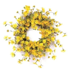 Kirkland's Home Yellow Wild Daisies Wreath- Wreaths