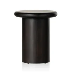 Kirkland's Home Zach Charcoal Wood Pedestal End Table- Accent & End Tables