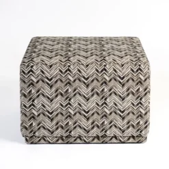 Kirkland's Home Zig Zag Upholstered Ottoman- Benches & Ottomans
